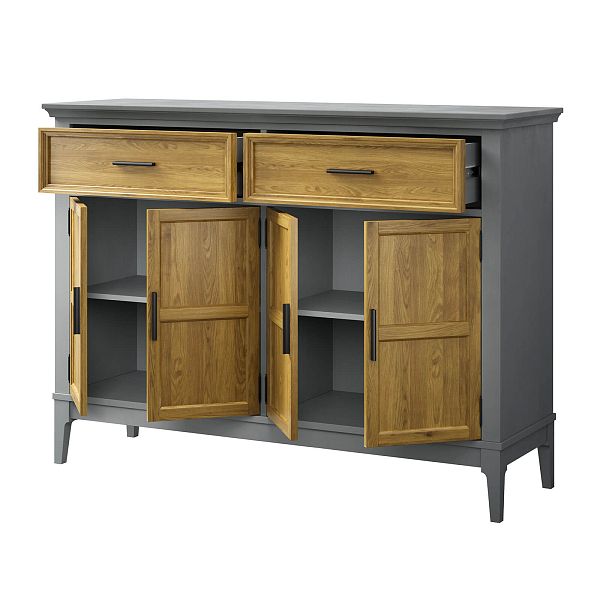 Фото тумба «Квадро-С» 42, цвет белый лак, белый лак-антик 24, серый 7042/антик 24, размер 1384x1012x420 из массива сосны в интернет-магазине СиВер