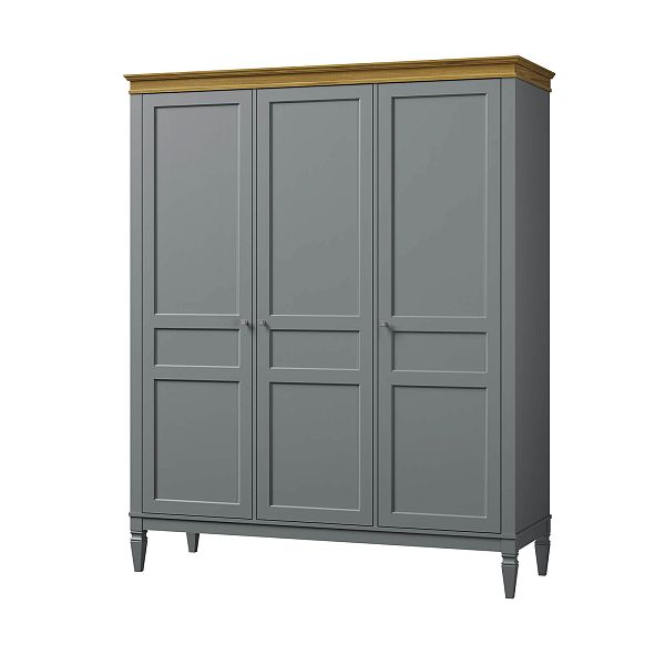 Изображение каталог шкаф для одежды на ножках в гостиную или в спальню из массива сосны "Ольса-С" 03 трехдверный 1706x2089x597 в стиле кантри в интернет-магазине СиВер