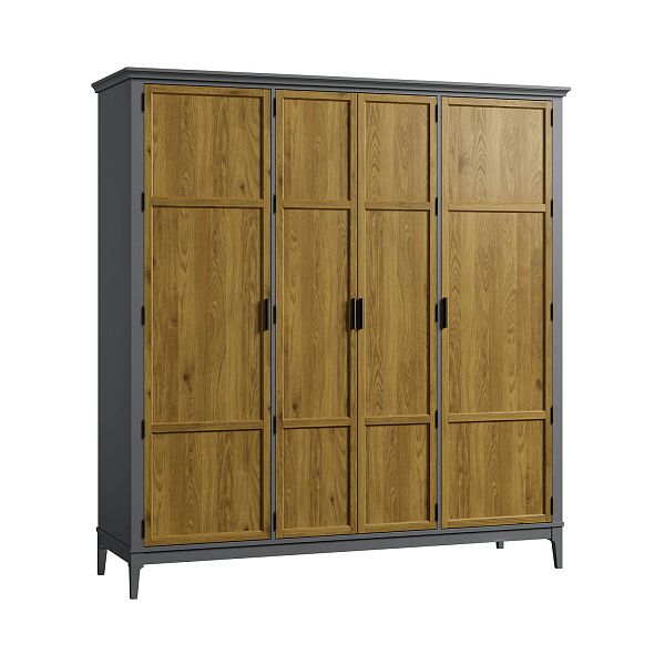 Изображение каталог шкаф для одежды "Квадро-С" 40 (белый лак, белый лак-антик 24, серый 7042-антик 24) из массива сосны, размеры 1919x2047x604 в стиле кантри в интернет-магазине СиВер