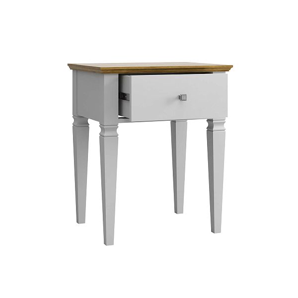 Фото прикроватная тумба в спальню из массива сосны "Ольса- С" 01, 538x650x415 мм., с одним ящиком, из массива сосны в стиле кантри в интернет-магазине СиВер