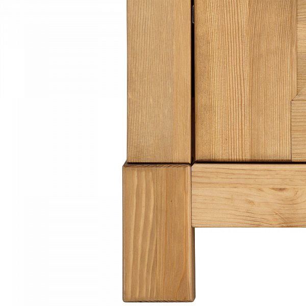 Изображение шкаф для одежды на ножках в гостиную или в спальню из массива сосны Рауна 30 цвет бейц масло светлый бежевый размеры 167х214х60 в стиле кантри в интернет-магазине СиВер